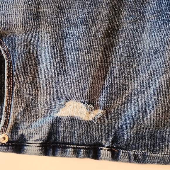 Good American Good Legs Crop Skinny blue distressed Jeans size 0 waist 25 - Picture 7 of 13